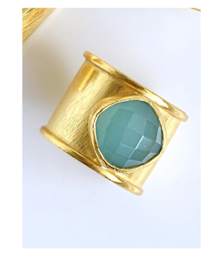 Felix Cuff Ring with Gemstones Amazonite