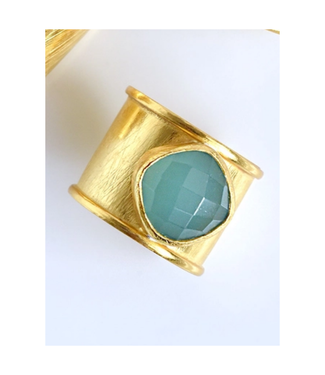 Felix Cuff Ring with Gemstones Amazonite