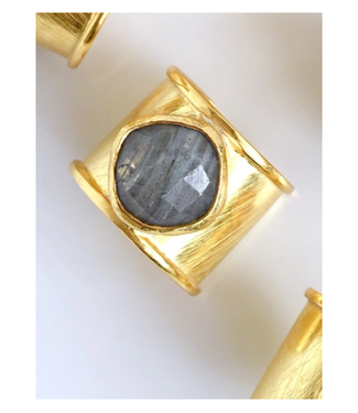 Felix Cuff Ring with Gemstones Labradorite