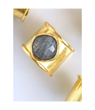 Felix Cuff Ring with Gemstones Labradorite