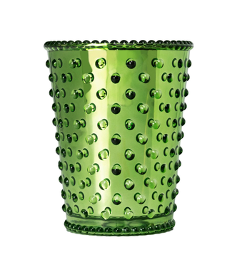 Hobnail Candle-Chrome Evergreen