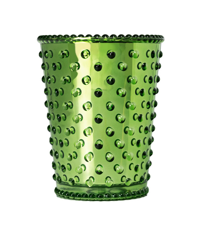Hobnail Candle-Chrome Evergreen