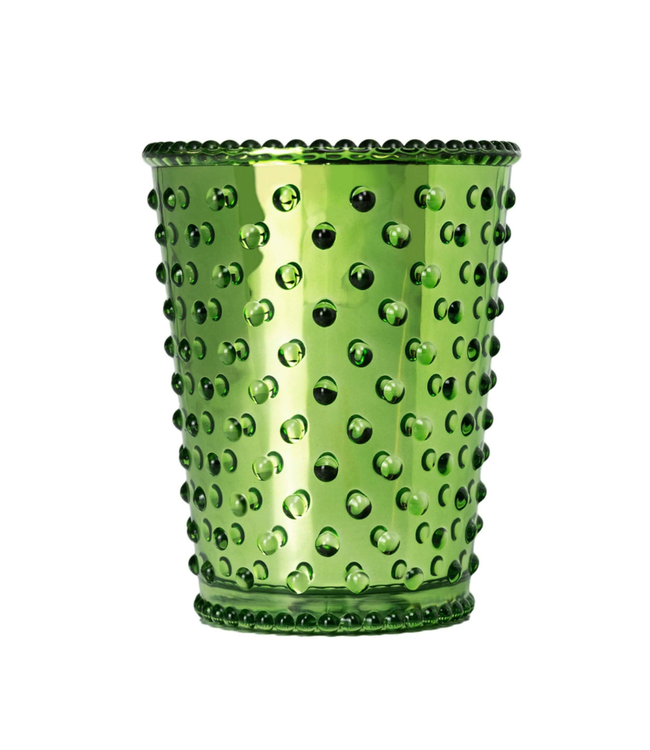 Hobnail Candle-Chrome Evergreen