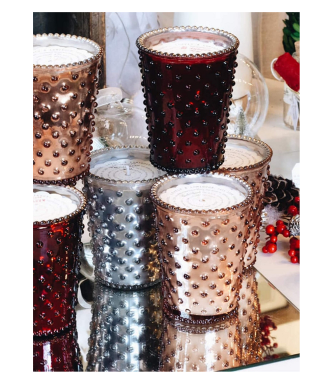 Hobnail Candle-Chrome Fir