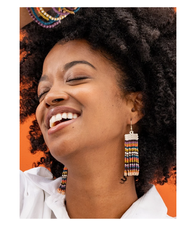 Adaline Earrings -Citron + Coral