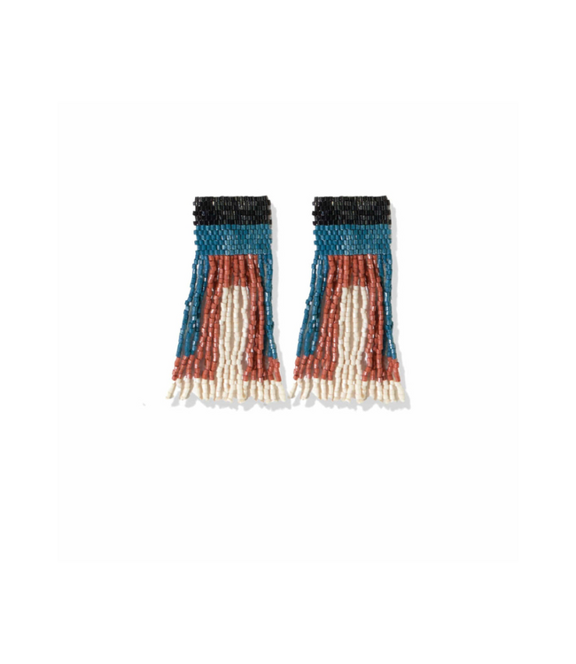 Ava Geo Earrings-Teal