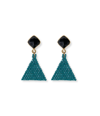 Ink + Alloy Celia Small Triangle Drop-Teal