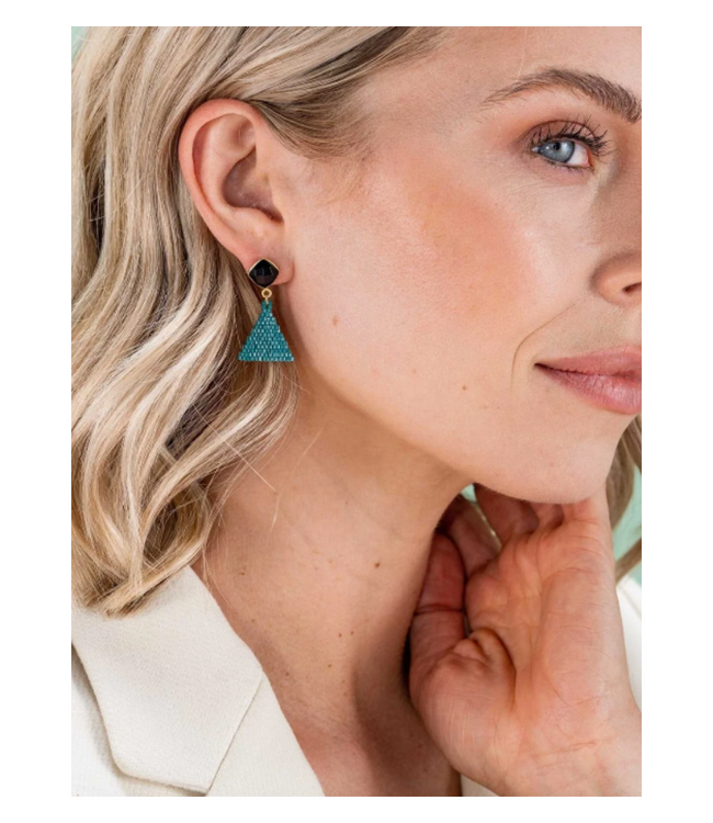 Celia Small Triangle Drop-Teal