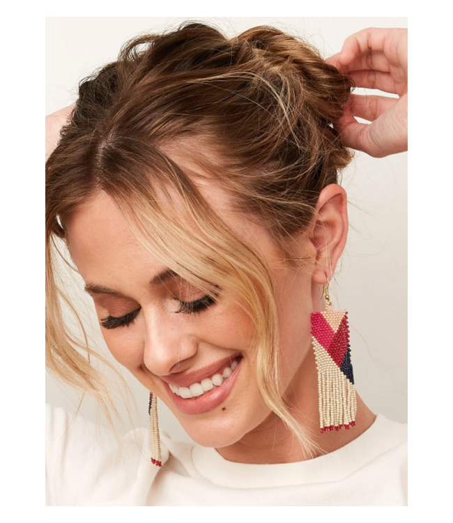 Charlotte Fringe Earrings- Hot Pink