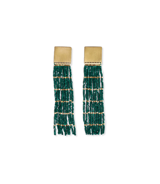 Ink + Alloy Harlow Fringe Earrings- Emerald