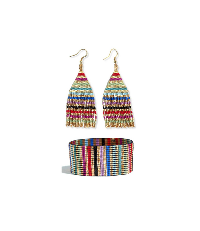 Lexie + Kenzie Earrings and Braclet Set-Mulitcolor