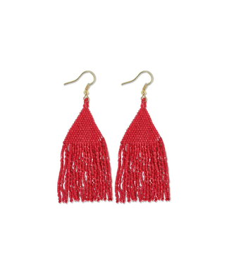 Ink + Alloy Lexie Solid Fringe Earrings -Scarlet Red