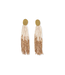 Ink + Alloy Mae Oval Brass Tassel Earrings -Ivory