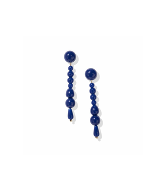 Ink + Alloy Navy Long Drop Bead Earrings