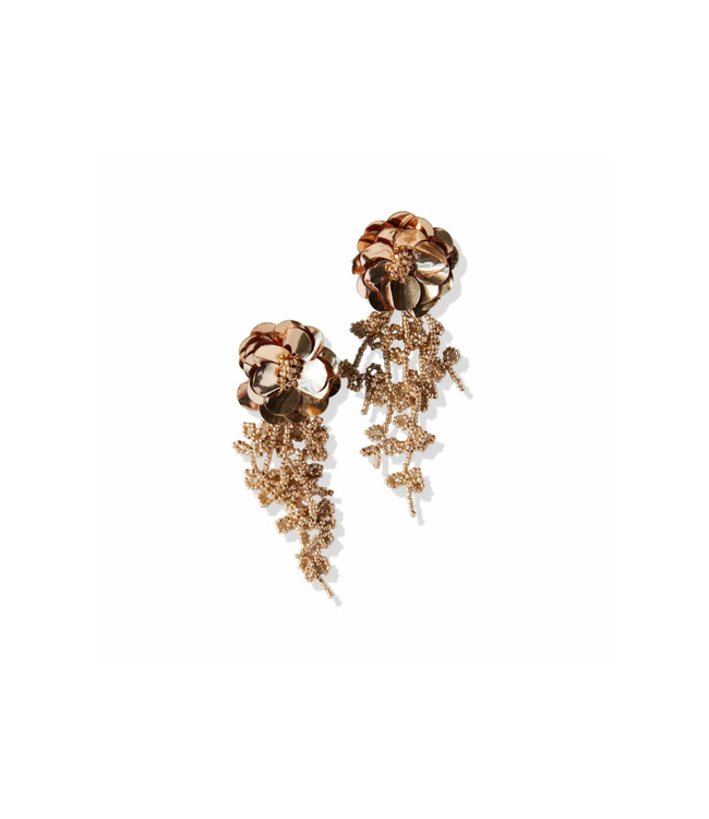 Ink + Alloy Tendril Flower Earrings-Gold