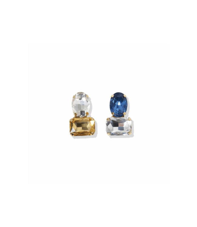 Ink + Alloy Abigail Post Earrings-Blue and Yellow