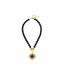 Susan Shaw Handcast Gold Oval and Black Onyx Necklace