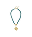 Genuine Turquoise with Italian Intaglio Equestrian Necklace