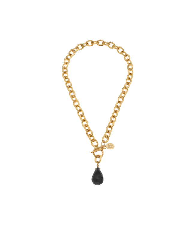 Susan Shaw Black Quartz Semi Precious Stone Necklace