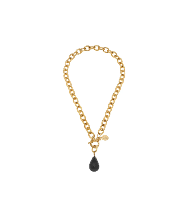 Susan Shaw Black Quartz Semi Precious Stone Necklace