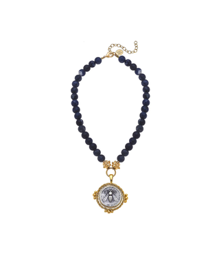 Sodalite Bee Coin Necklace