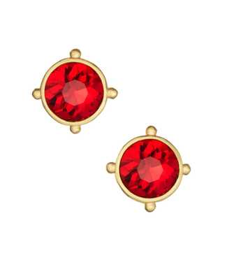 Susan Shaw Red Crystal Round Studs