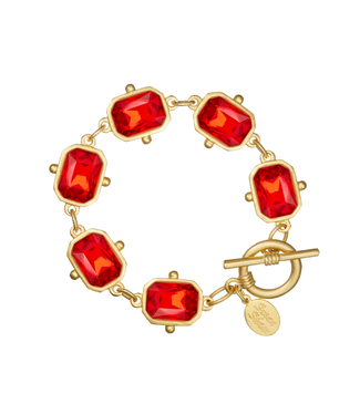 Red Rectangle Crystal Bracelet