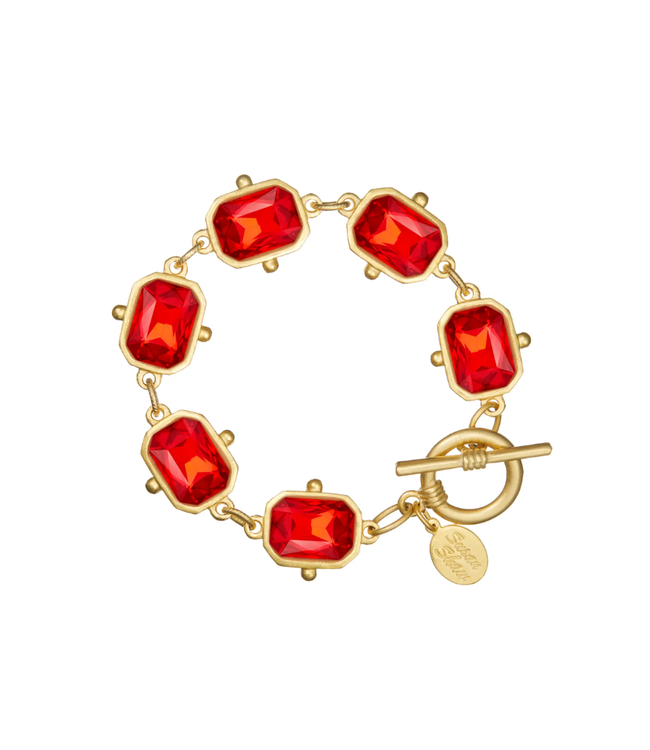 Susan Shaw Red Rectangle Crystal Bracelet