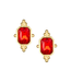 Red Crystal Rectangle Studs