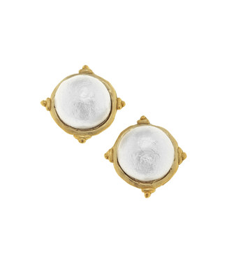 Susan Shaw Cotton Pearl Cab Clip Studs