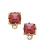 London Red Crystal + Pearl Detail Clip Studs