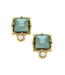 London Green Crystal + Pearl Detail Clip Studs