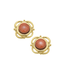 Susan Shaw Gold with Pink Coral Clip Earrings