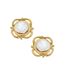 Susan Shaw Gold and Pearl Clip Earrings