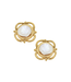 Susan Shaw Gold and Pearl Clip Earrings