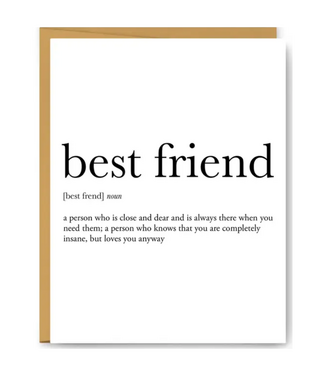 Best Friend Definition Card