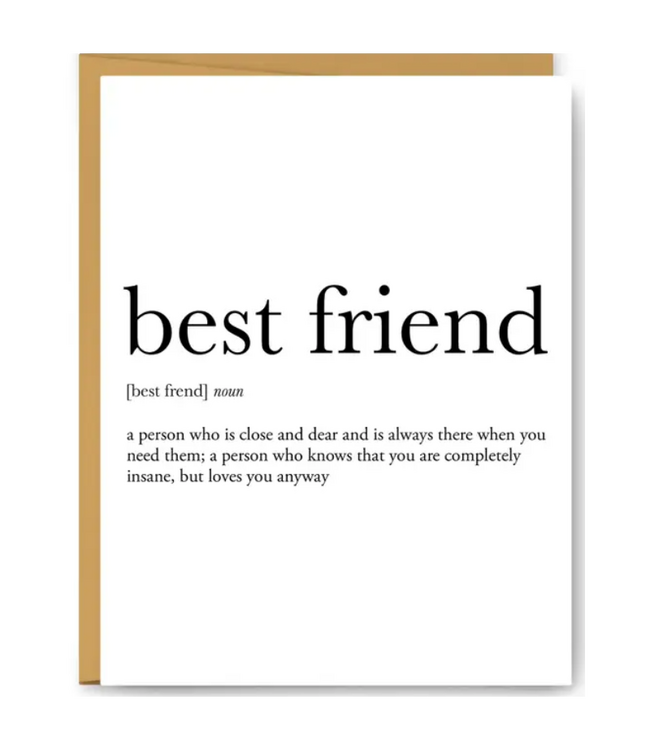 Best Friend Definition Card
