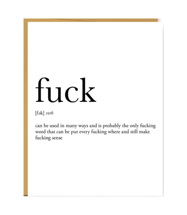 Fuck Definition Card