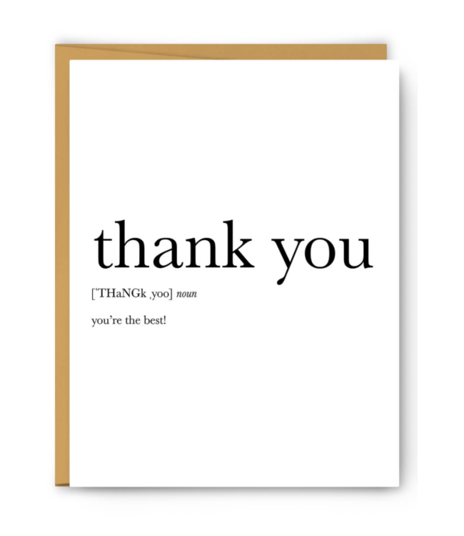 Thank You Definition Card