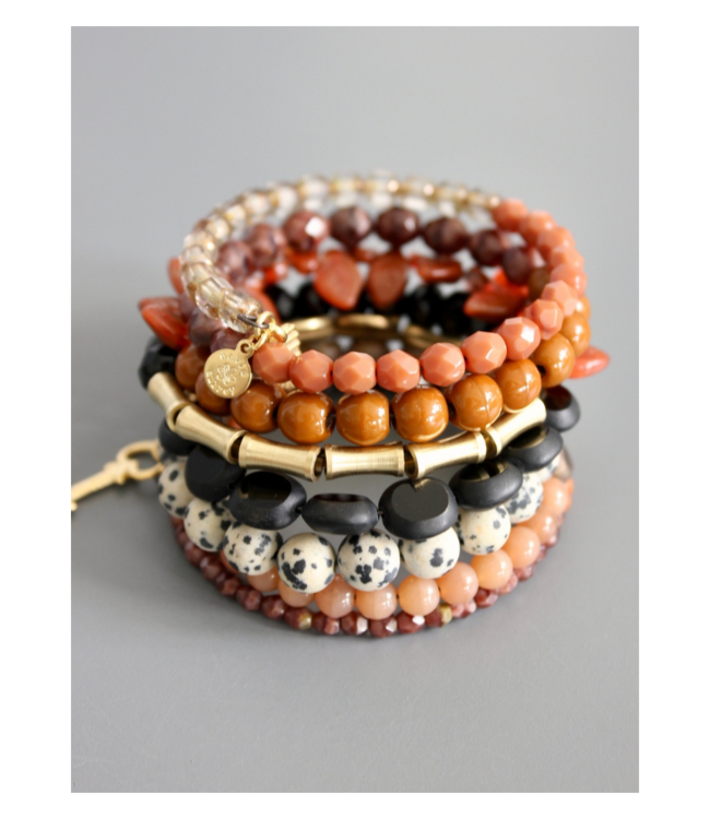 Black Caramel Jasper Wrap Bracelet
