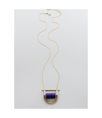 David Aubrey Purple and Gray Magnesite Necklace
