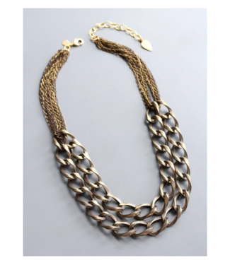 David Aubrey Oxidized Brass Necklace