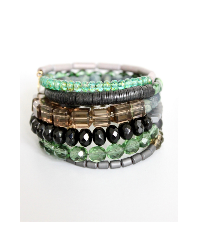 Green and Black Wrap Bracelet