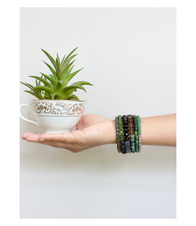 Green and Black Wrap Bracelet