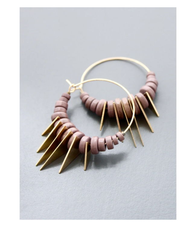 Mauve and Brass Hoops