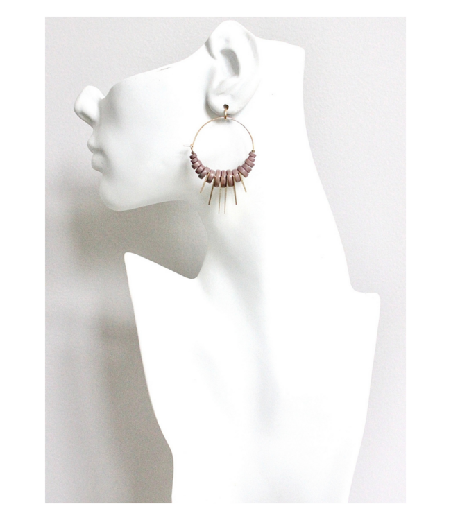 Mauve and Brass Hoops
