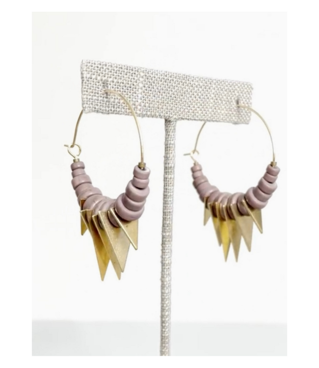 Mauve and Brass Hoops