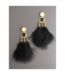 David Aubrey Black Feather Duster Earrings