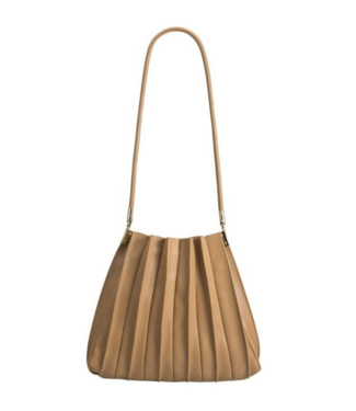 Melie Bianco Carrie Taupe Pleated Bag