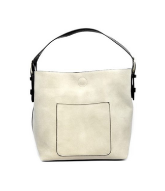 Hobo Black Handle Handbag Stone